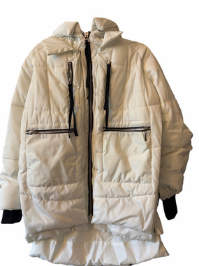 Cisono Los Angeles Women’s White hooded Cold Weather Coat / winter sports Large.